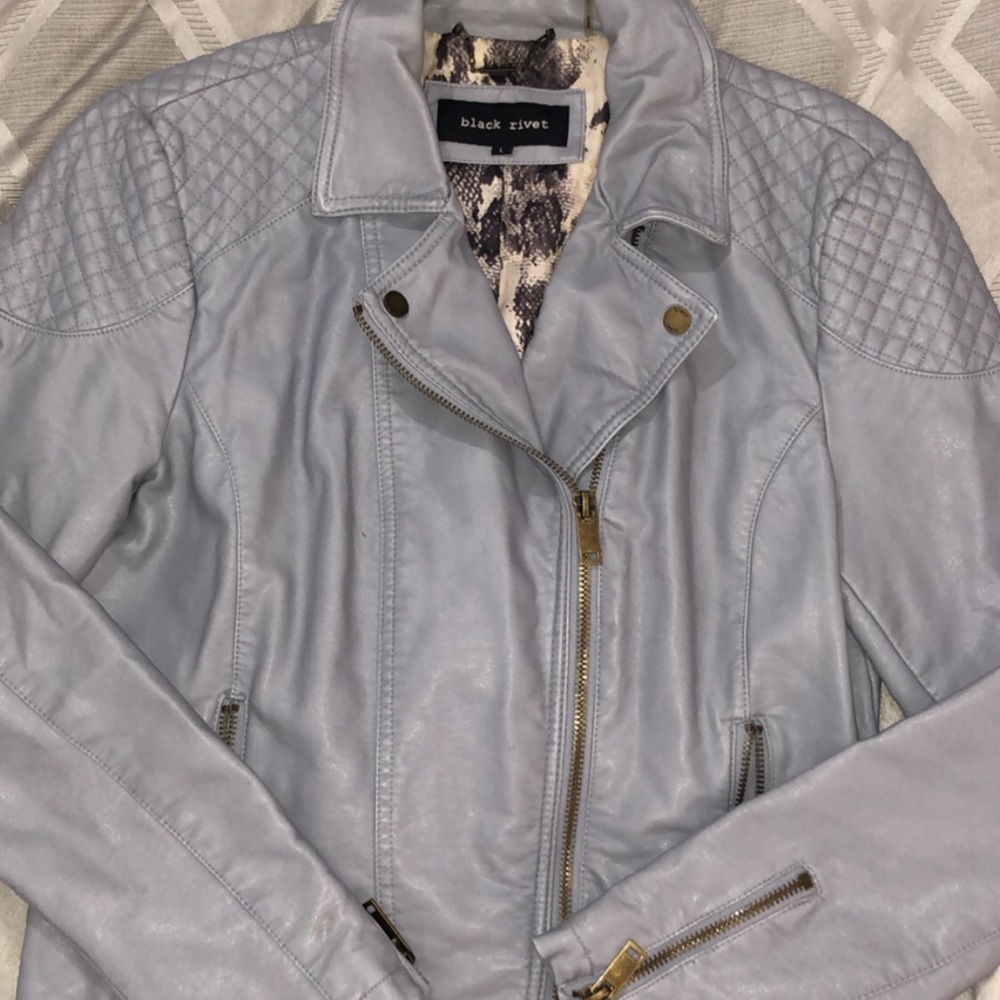 Asymmetrical Leather Biker Jacket